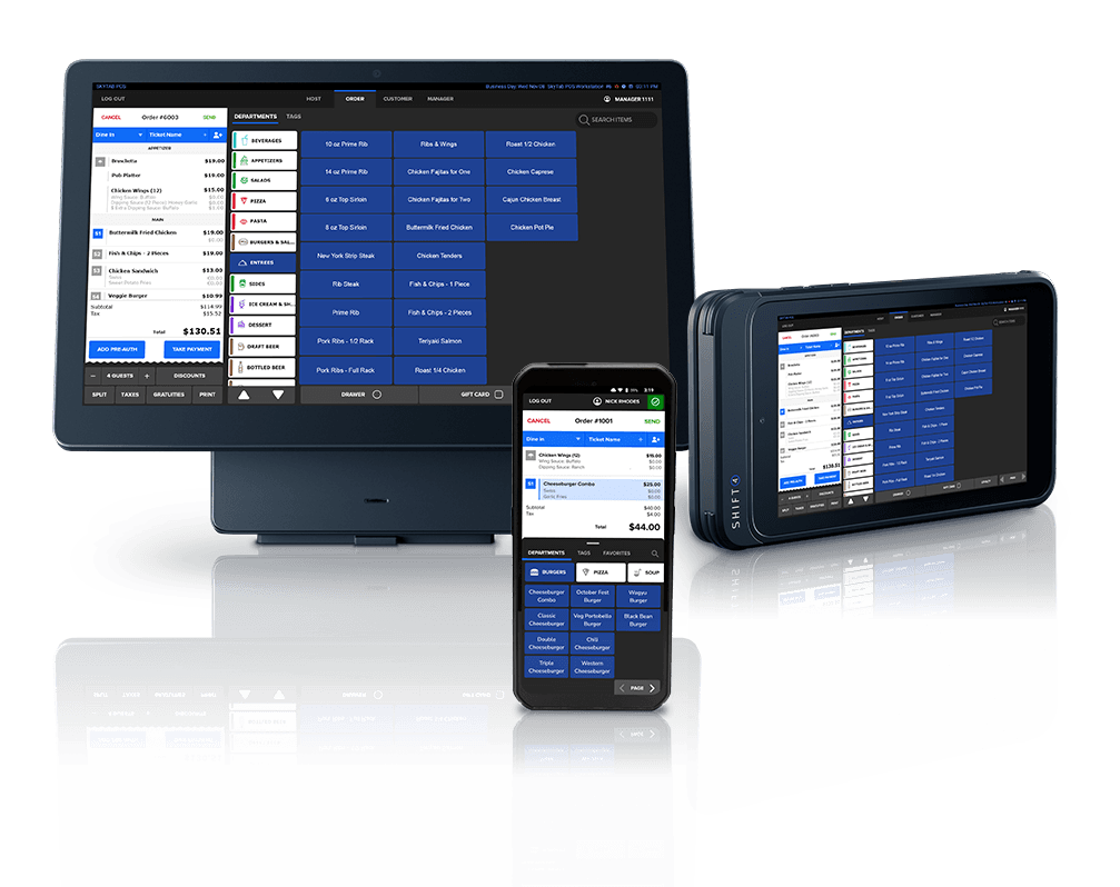 SkyTab POS system, handheld, and tablet